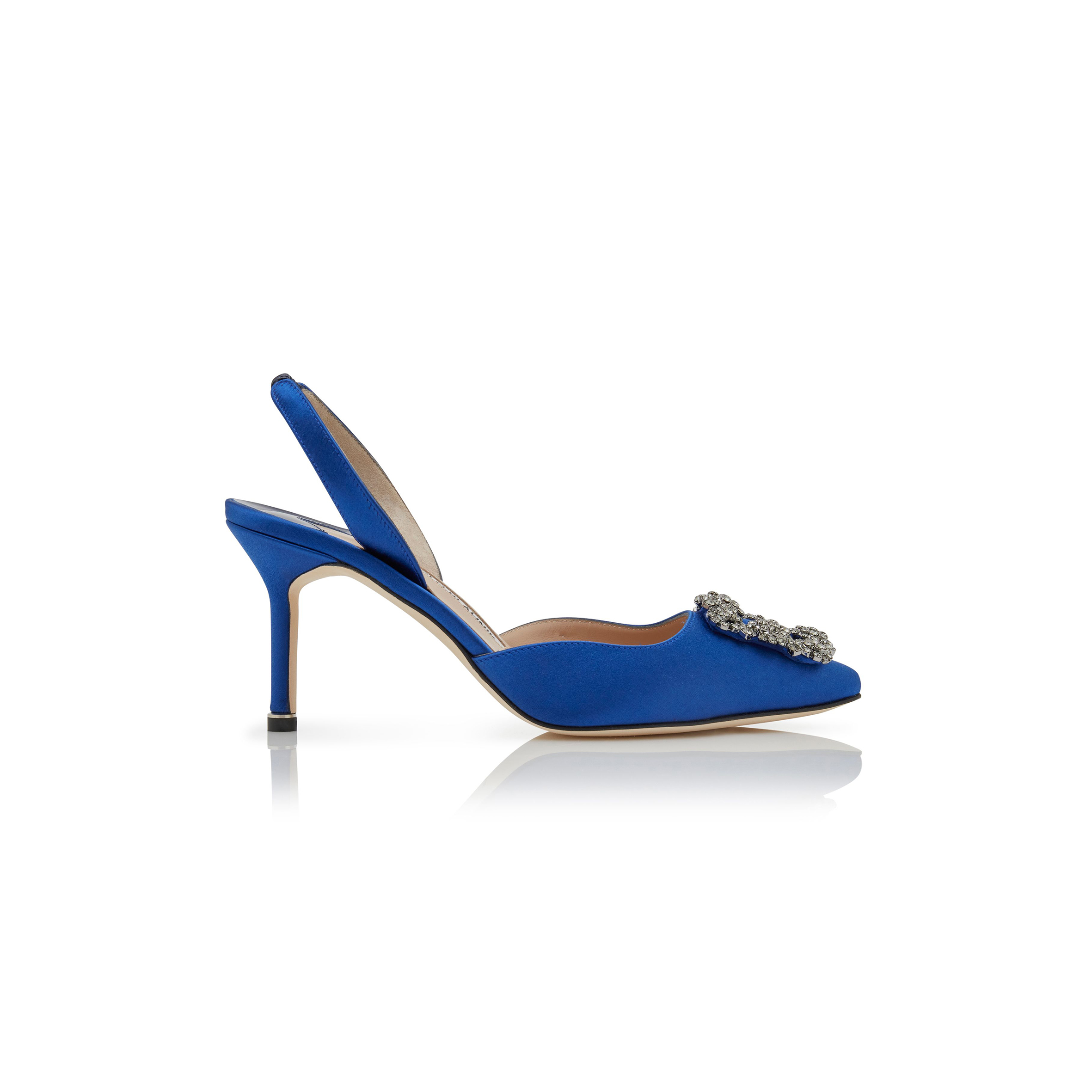 man010 B1ahn*k hangisli blue satin jewel buckle slingback pumps 419-0473-0010